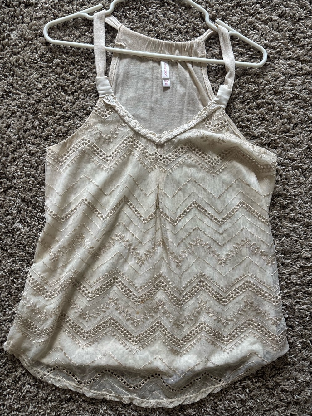 Sleeveless Cream/Gold Tank Top